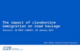 The impact of clandestine immigration on road haulage Brussels, DG MOVE LANDSEC, 20 January 2015 Marc Billiet, Head EU Goods Transport.
