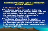 Part Three :The Election System and the System of People’s Congress 1. The Election System  The election system here refers to the way citizens choose.