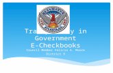 Transparency in Government E-Checkbooks Council Member Felicia A. Moore District 9.