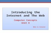 Introducing the Internet and The Web Computer Concepts Unit A What Is Internet.