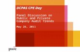DCPAS CPE Day Panel Discussion on Public and Private Company Audit Trends May 26, 2011 .