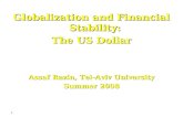Globalization and Financial Stability: The US Dollar Assaf Razin, Tel-Aviv University Summer 2008 1.