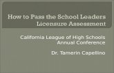 California League of High Schools Annual Conference Dr. Tamerin Capellino.
