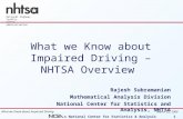 NHTSA’s National Center for Statistics & Analysis 1 National Highway Traffic Safety Administration What we Know about Impaired Driving March 22, 2006 What.