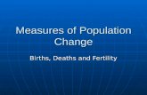 Measures of Population Change Births, Deaths and Fertility.