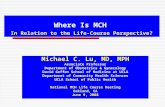 Where Is MCH In Relation to the Life-Course Perspective? Michael C. Lu, MD, MPH Associate Professor Department of Obstetrics & Gynecology David Geffen.