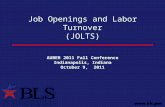 Job Openings and Labor Turnover (JOLTS) AUBER 2011 Fall Conference Indianapolis, Indiana October 9, 2011.