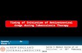 Timing of Initiation of Antiretroviral drugs during Tuberculosis Therapy Salim S Abdool Karim et al Published on 25 th February 2010 Speaker : Dr Anzar.