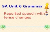 9A Unit 6 Grammar Reported speech with tense changes.