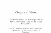 Chapter Nine Introduction to Metropolitan Area Networks and Wide Area Networks Data Communications and Computer Networks: A Business User’s Approach Eighth.