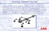 Tooling Product System The end-of-arm tooling consists of modular components that can be assembled in various configurations allowing for full flexibility.