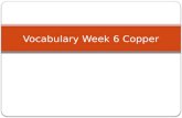 Vocabulary Week 6 Copper. Word 1: Conflict Def: To struggle or fight with someone or with deciding Sent: There was a conflict with the girls and boys.