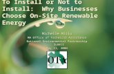 To Install or Not to Install: Why Businesses Choose On-Site Renewable Energy Michelle Miilu MA Office of Technical Assistance National Environmental Partnership.