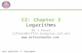 C2: Chapter 3 Logarithms Dr J Frost (jfrost@tiffin.kingston.sch.uk)  Last modified: 1 st September 2015.