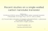 1 Recent studies on a single-walled carbon nanotube transistor Reference ： (1) Mixing at 50GHz using a single-walled carbon nanotube transistor, S.Rosenblatt,