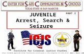 Institute for Criminal Justice Studies JUVENILE Arrest, Search & Seizure ©This TCLEOSE approved Crime Prevention Curriculum is the property of CSCS-ICJS.