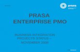 PRASA ENTERPRISE PMO BUSINESS INTEGRATION PROJECTS STATUS – NOVEMBER 2009.