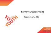Family Engagement Training to Go. Objectives Create a family-friendly environment Send a clear message that family involvement is welcome Actively reach.