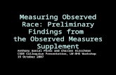 Measuring Observed Race: Preliminary Findings from the Observed Measures Supplement Anthony Daniel Perez and Charles Hirschman CSDE Colloquium Presentation,