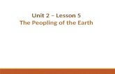 Unit 2 – Lesson 5 The Peopling of the Earth. Reviewing What We Have Learned…