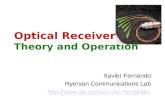 Optical Receivers Theory and Operation Xavier Fernando Ryerson Communications Lab fernando.