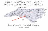 Using ExamView for VoCATS Online Assessment in Middle Grades Tom Wetsel Randal Homan (Moore County)