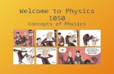 Welcome to Physics 1050 Concepts of Physics. What’s the Point? Physics is basic Physics explains things Physics is the secrets of the universe.
