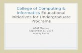 College of Computing & Informatics Educational Initiatives for Undergraduate Programs AAAT Meeting September 11, 2014 Audrey Rorrer.