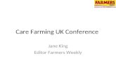 Care Farming UK Conference Jane King Editor Farmers Weekly.