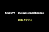 CISB594 – Business Intelligence Data Mining. CISB594 – Business Intelligence Reference Materials used in this presentation are extracted mainly from the.