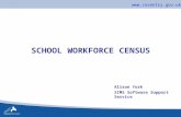 Www.coventry.gov.uk SCHOOL WORKFORCE CENSUS Alison York SIMS Software Support Service.