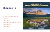 ISBN 0-321—49362-1 Chapter 6 Structured Data Types Arrays Associated Arrays Records Unions.