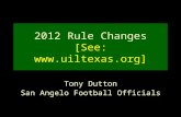 2012 Rule Changes [See: ] Tony Dutton San Angelo Football Officials.
