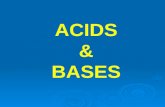 ACIDS & BASES Arrhenius Theory 1. in aqueous solution 2. Acid: produces H + 3. Base: produces OH -
