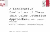 A Comparative Evaluation of Three Skin Color Detection Approaches Dennis Jensch, Daniel Mohr, Clausthal University Gabriel Zachmann, University of Bremen.