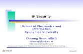 Spring 2004 IP Security School of Electronics and Information Kyung Hee University Choong Seon HONG cshong@khu.ac.kr  Summarized.