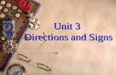 Unit 3 Directions and Signs Talking Face to Face Being All Ears Maintaining A Sharp Eye Trying Your Hand.