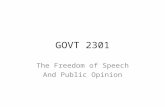 GOVT 2301 The Freedom of Speech And Public Opinion.