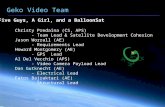 Geko Video Team Five Guys, A Girl, and a BalloonSat Christy Predaina (CS, APS) - Team Lead & Satellite Development Cohesion Jason Worrall (AE) - Requirements.
