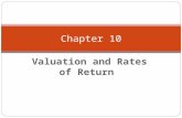 Valuation and Rates of Return Chapter 10. Chapter 10 - Outline Valuation of Bonds Relationship Between Bond Prices and Yields Preferred Stock Valuation.
