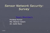 Sensor Network Security: Survey Team Members Pardeep Kumar Md. Iftekhar Salam Ah. Galib Reza 110/28/2015.