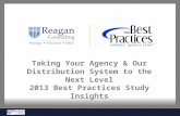 Taking Your Agency & Our Distribution System to the Next Level 2013 Best Practices Study Insights.