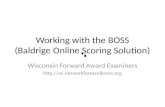 Working with the BOSS (Baldrige Online Scoring Solution) Wisconsin Forward Award Examiners .