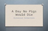 A Day No Pigs Would Die Historical Connections. Book Background A Day No Pigs Would Die is Robert Newton Peck’s semi-autobiographical tale of a boy's.