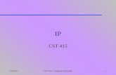 10/28/2015CST 415 - Computer Networks1 IP CST 415.