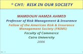 T1 MHA, C1 MAMDOUH HAMZA AHMED Professor of Risk Management & Insurance Fellow of the American Risk & Insurance Management Society (FRIMS) Faculty of Commerce.