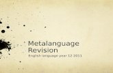 Metalanguage Revision English language year 12 2011.
