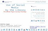 Use of Social Media by the Library The White Paper Survey Findings  Shafina Segon Head of Marketing, South Asia Journals & Online.