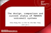 The design, comparison and current status of TWAREN voicemail systems 2007/08/27 Chia-Hung Hsu Li-Chi Ku Che-Nan Yang.
