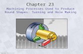 Copyright Prentice-Hall Chapter 23 Machining Processes Used to Produce Round Shapes: Turning and Hole Making.